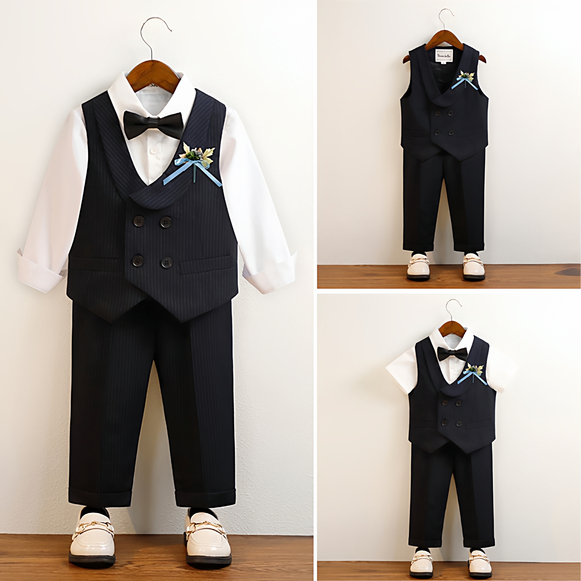 男童西装套装礼加绒演出服