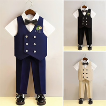 儿童西装套装男童西服2023新款十岁男孩生日男宝宝钢琴演奏礼服