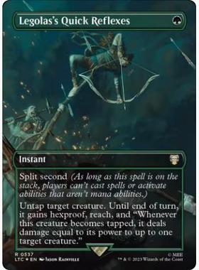 【学府卡牌】万智牌 Legolas's Quick Reflexes 绿弓 英文 魔戒