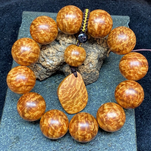 陈化料爆满崖柏手串手把件