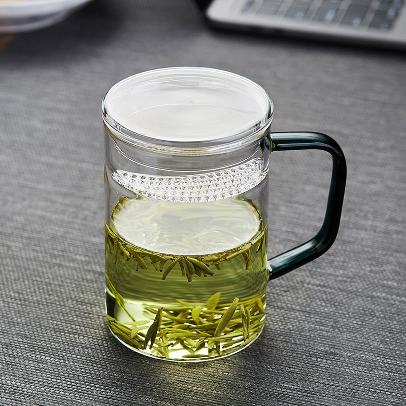 绿昌明耐热玻璃茶杯茶水分离月牙过滤杯喝茶杯子办公室家用泡茶杯,餐饮具,玻璃杯,淘宝优惠券,粉丝福利购,淘宝优惠卷