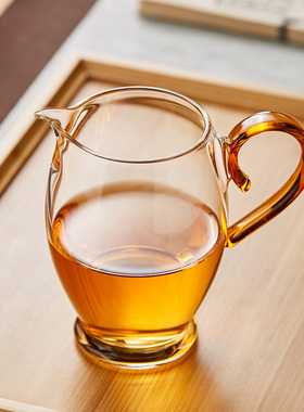 绿昌明玻璃公道杯耐高温家用分茶器功夫茶具茶滤公杯套装喝茶匀杯