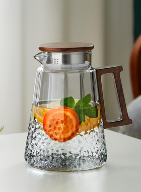 绿昌明玻璃凉水壶耐高温家用冷水壶大容量水壶花茶泡茶壶茶水分离