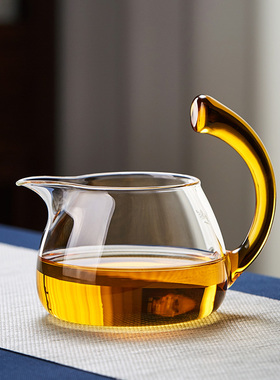 绿昌明玻璃公道杯新款耐高温加厚高硼硅过滤泡茶海小号功夫分茶器