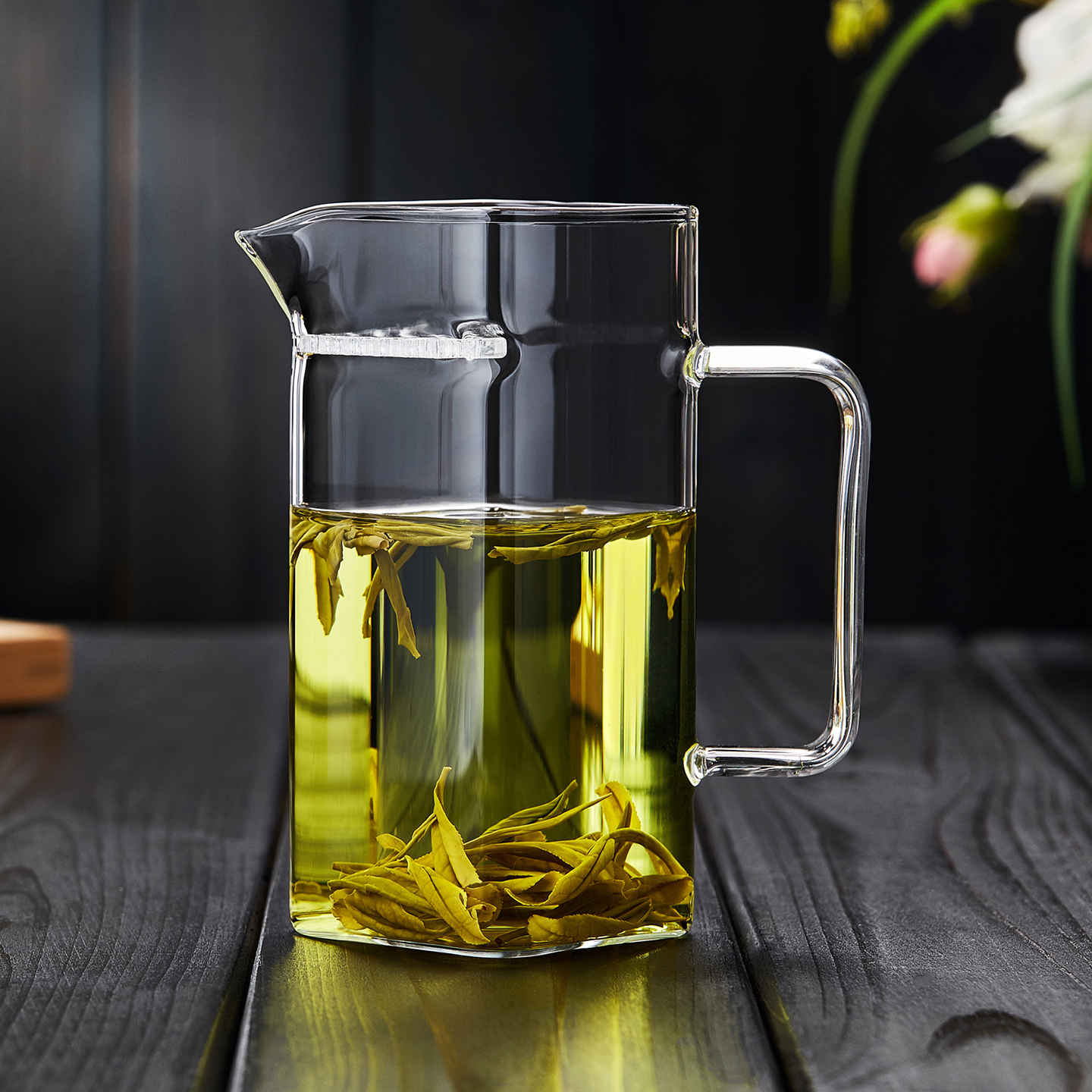 绿昌明绿茶泡茶器茶漏一体公道杯