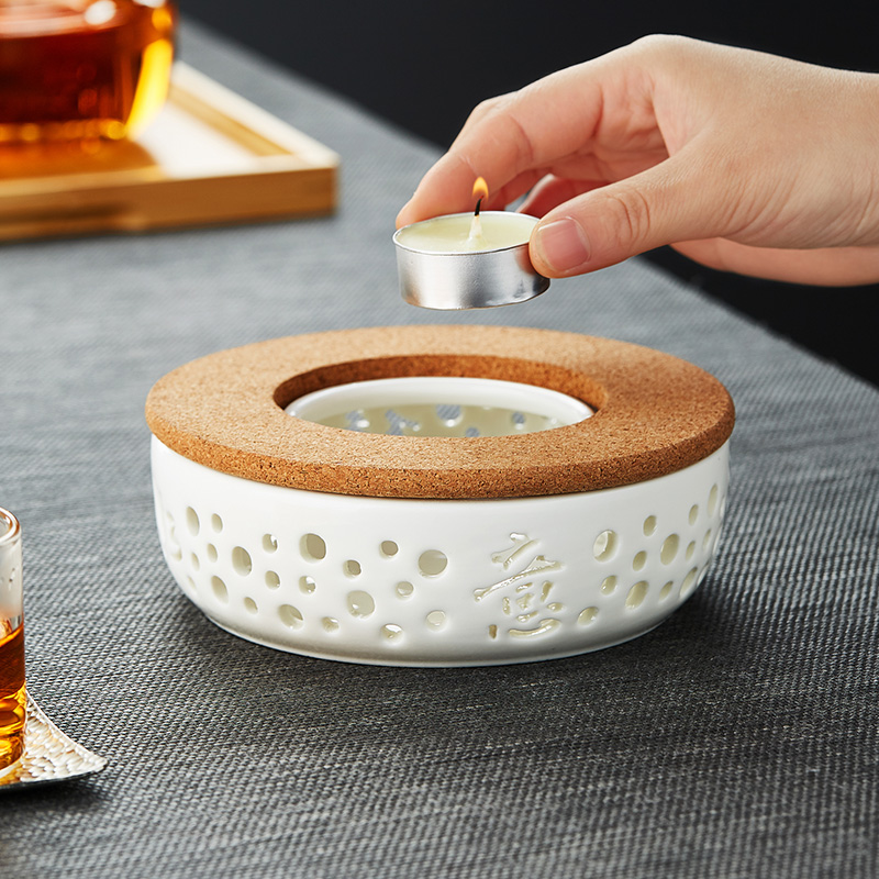 绿昌明陶瓷蜡烛加热保温底座茶壶