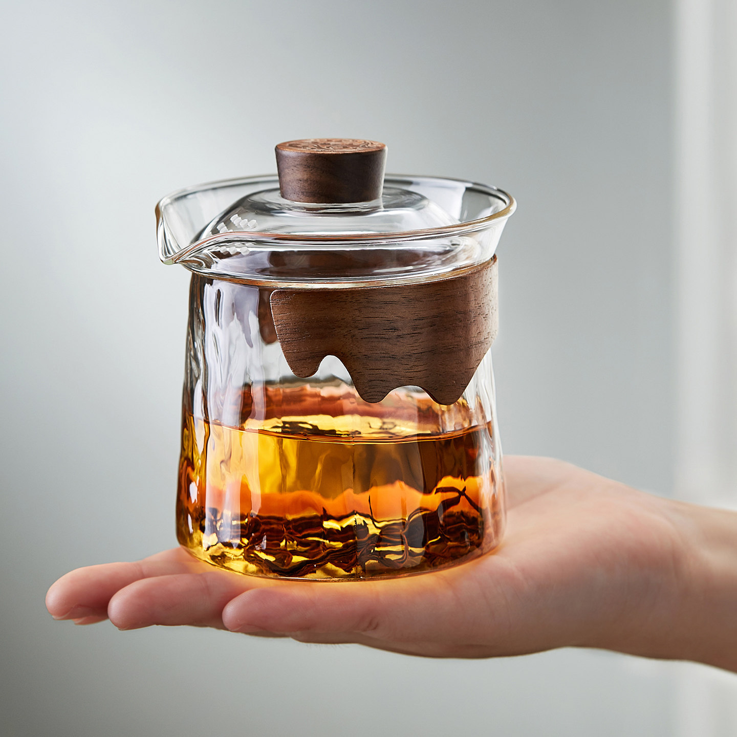 绿昌明防烫玻璃盖碗三才茶碗茶杯套装茶具2025新款泡茶过滤手抓壶