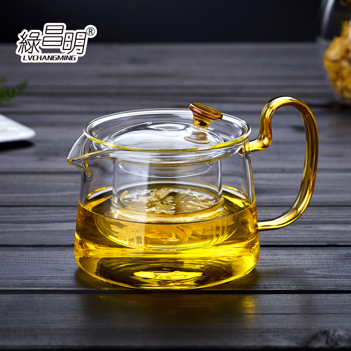 绿昌明玻璃茶壶耐高温加厚泡茶器