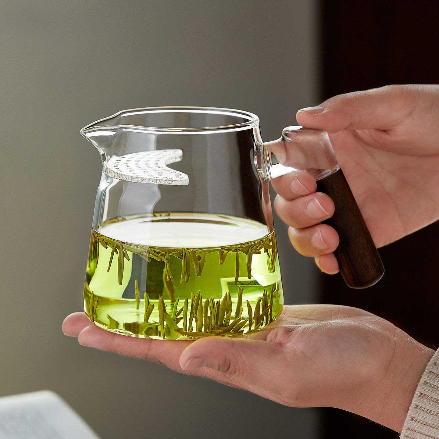 月牙玻璃公道杯茶海分茶器茶具图片