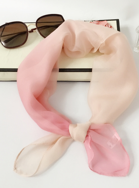 上海故事真丝小方巾女夏季渐变色桑蚕丝护颈围巾百搭高级感丝巾65