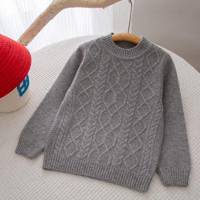 男童羊绒衫高端儿童毛衣2025新款菱形宝宝100%纯山羊绒女孩羊毛衫