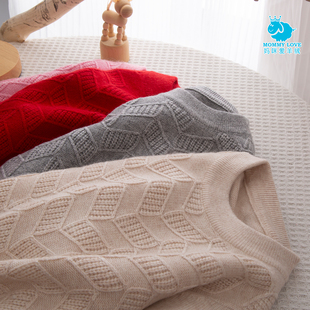 儿童羊绒衫秋冬宝宝男童羊毛衫纯色针织衫加厚大童女童毛衣打底衫