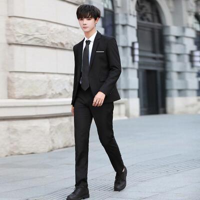 男士黑色正装休闲西服