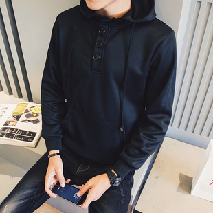 好先生孙红雷陆远同款4粒扣新款套头连帽卫衣日韩风修身外套潮男