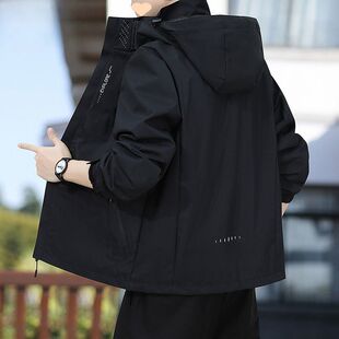 男士外套春秋款冲锋衣可拆卸帽三防情侣款休闲户外百搭夹克冲锋衣