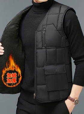 中老年棉马甲保暖背心爸爸装秋冬款男士加绒加厚爷爷冬季坎肩马夹