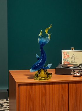 稀缺｜朱炳仁铜 鲸山摆件鲲鹏全铜鲸鱼家居饰品工艺品海浪精灵