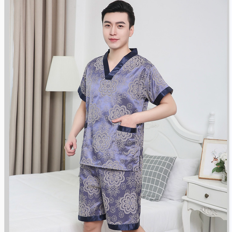 丝绵汗蒸服系带开衫男女浴服桑拿按摩服足疗服推拿服和服浴场服