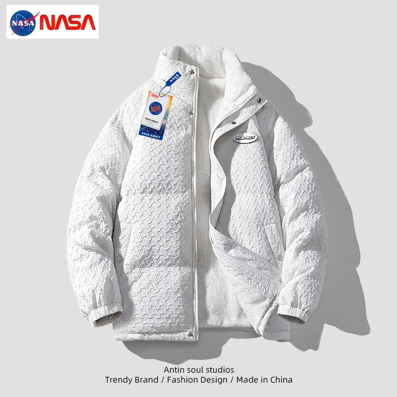 NASA千鸟格羽绒棉服保暖棉衣
