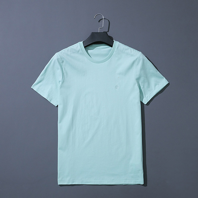 thumbnail for Couple Minimalist Easiest for match Round Neck Shirt pure cotton pure color Round Neck Plain Cloth Bottoming Shirt