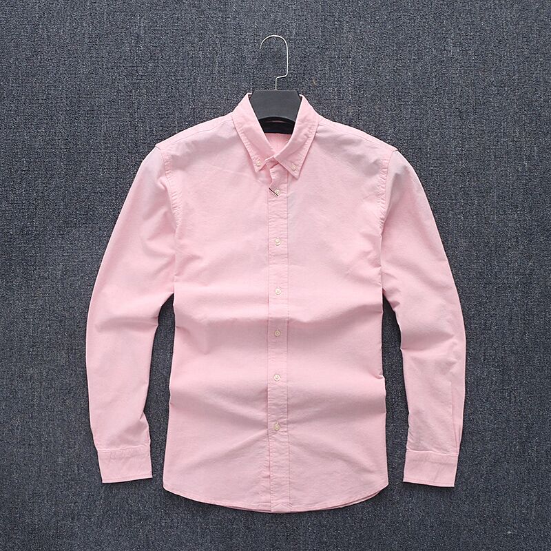 Item Thumbnail for Men's soft wash natural cotton men's spring new oxford shirt solid color slim shirt