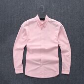 纯色修身 男装 衬衣 春新款 牛津纺衬衫 柔软水洗 天然纯棉男士