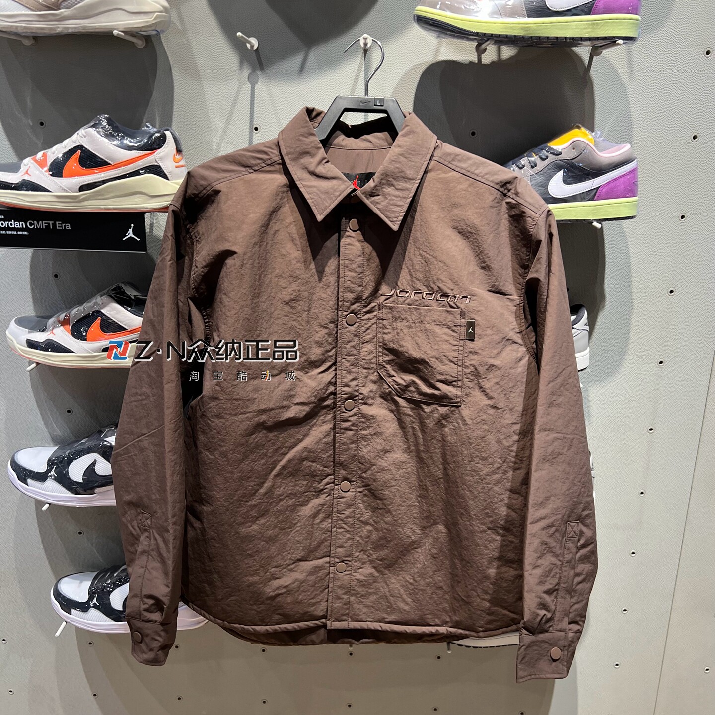 耐克JORDAN男子翻领保暖防风衬衫运动休闲夹克外套IM9720-237-133