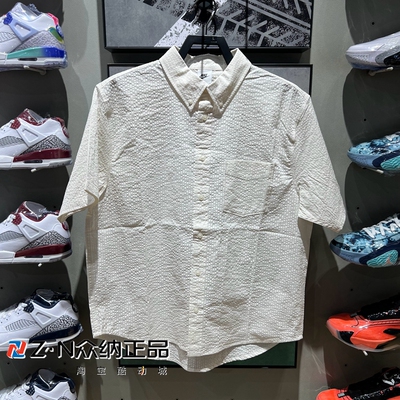 耐克男子秋季翻领泡泡纱运动衬衫