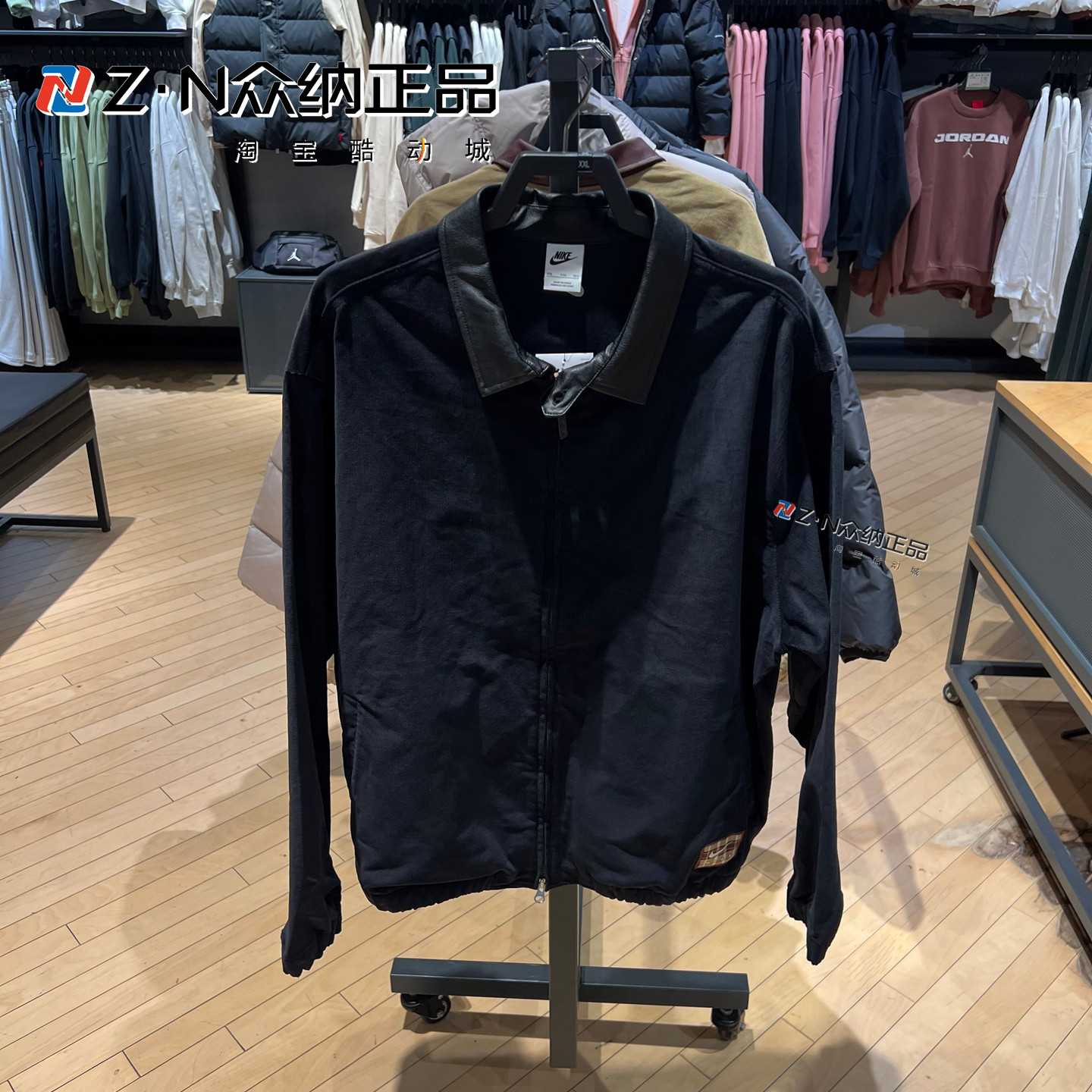 耐克男冬季灯芯绒翻领运动夹克