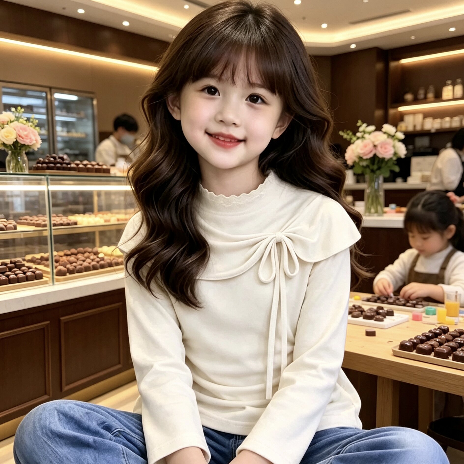 女童法式蝴蝶结斗篷t恤德绒2026中大童秋冬保暖打底长袖时尚上衣