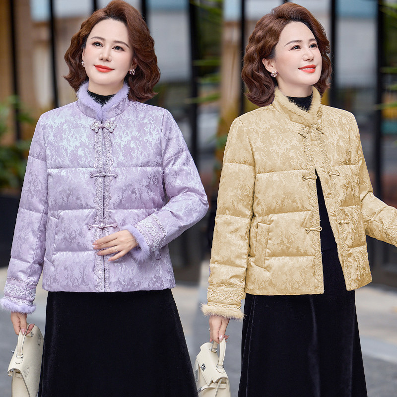 中老年国风盘扣加厚保暖棉服