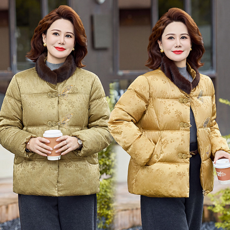 新中式盘扣加厚保暖妈妈棉服