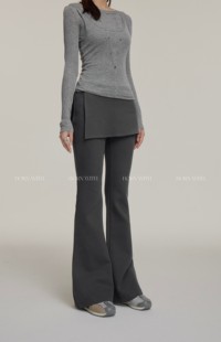 假两件喇叭裤 厚款 女秋冬时尚 百搭休闲裤 裙 BORN 设计感小众裤 WITH