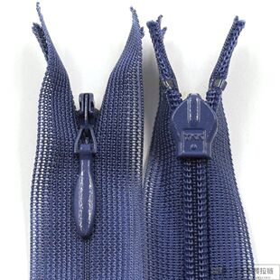 YKK2号蕾丝边隐形闭尾（闭口）拉链 连衣裙 短裙 蓝色 33cm