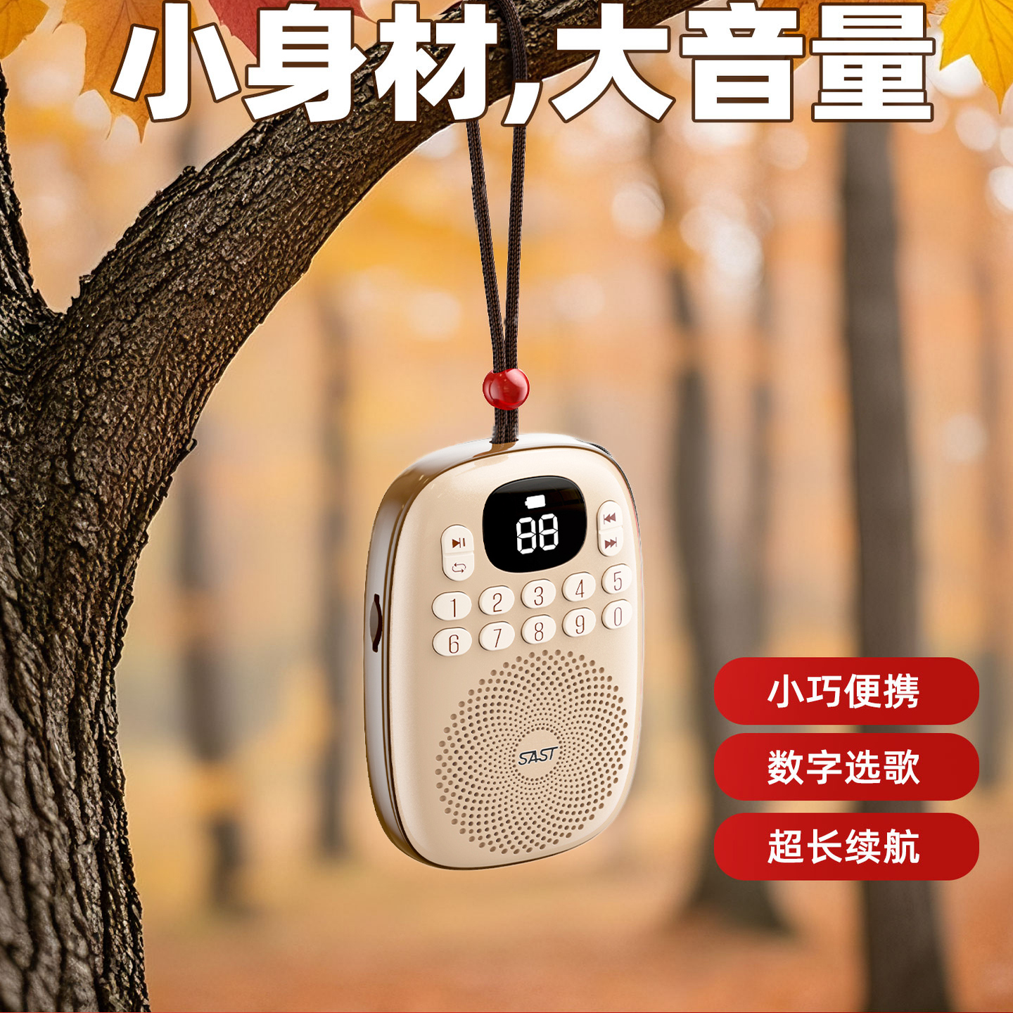 先科便携式音响小型迷你插卡蓝牙音箱戏曲评书播放器老人专用随身