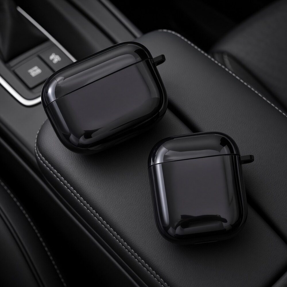 亮黑耳机壳适用airpods1耳机保护套