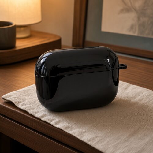 适用airpods1/2/3/4/pro/pro2/pro3苹果AirPods保护套软壳充电盒保护套亮黑耳机壳保护壳耐磨防刮轻薄保护壳