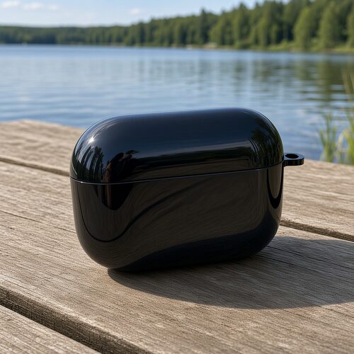 简约保护套纯黑耳机保护壳适用airpods1/2/3/4/pro/pro2/pro3苹果AirPods保护套全包防护全包保护轻薄纯色