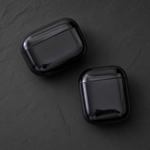 纯黑光面耳机壳适用airpods1/2/3/4/pro/pro2/pro3苹果AirPods保护套亮面全包保护防刮简约保护套防刮保护套