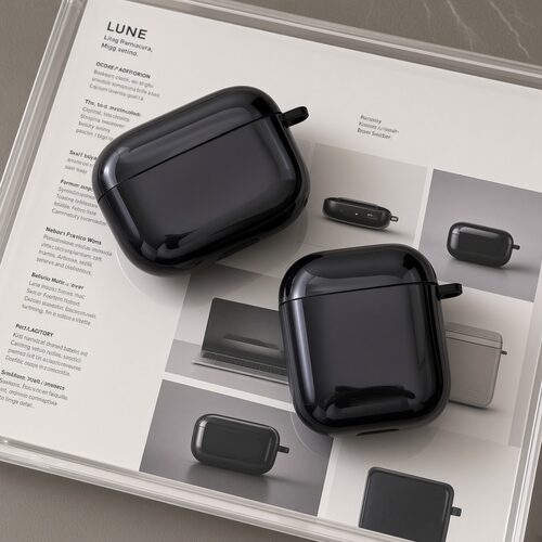 适用airpods1/2/3/4/pro/pro2/pro3苹果AirPods保护套光面耳机保护套简约黑色耳机壳防刮保护套潮流防摔保护