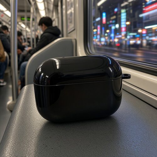 纯色保护壳黑色耳机保护套适用airpods1/2/3/4/pro/pro2/pro3苹果AirPods保护套透明潮流轻薄简约软壳亮面