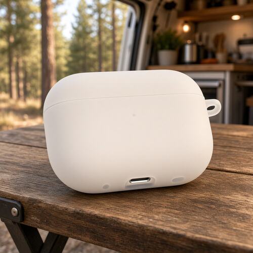 软壳简约保护套苹果AirPods保护套适用airpods1/2/3/4/5/pro/pro2/pro3磨砂白保护壳半透明保护套白色防尘