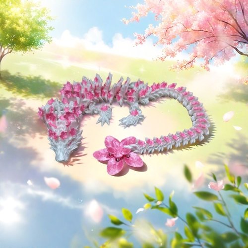 3D打印中国龙关节龙樱花龙玩具