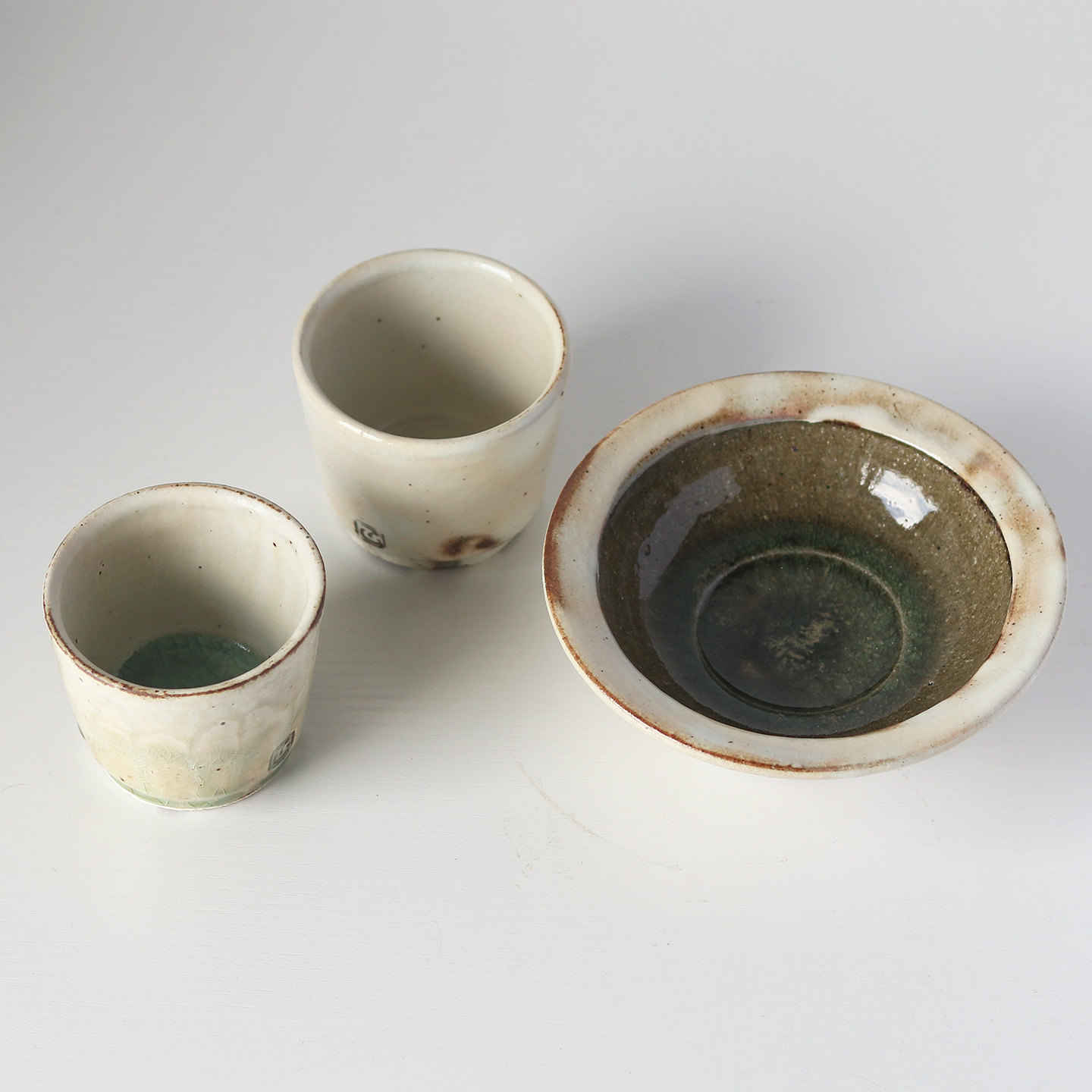 益子烧作家南云英则粉引猪口杯