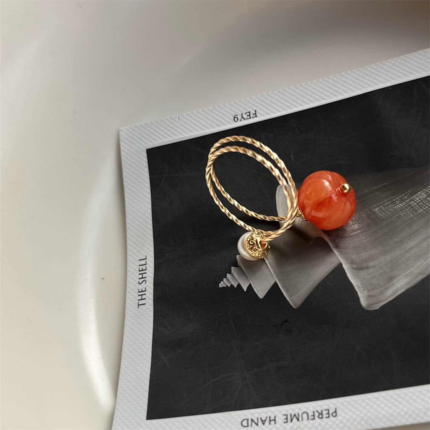 minicybere天然红玛瑙戒指可爱款