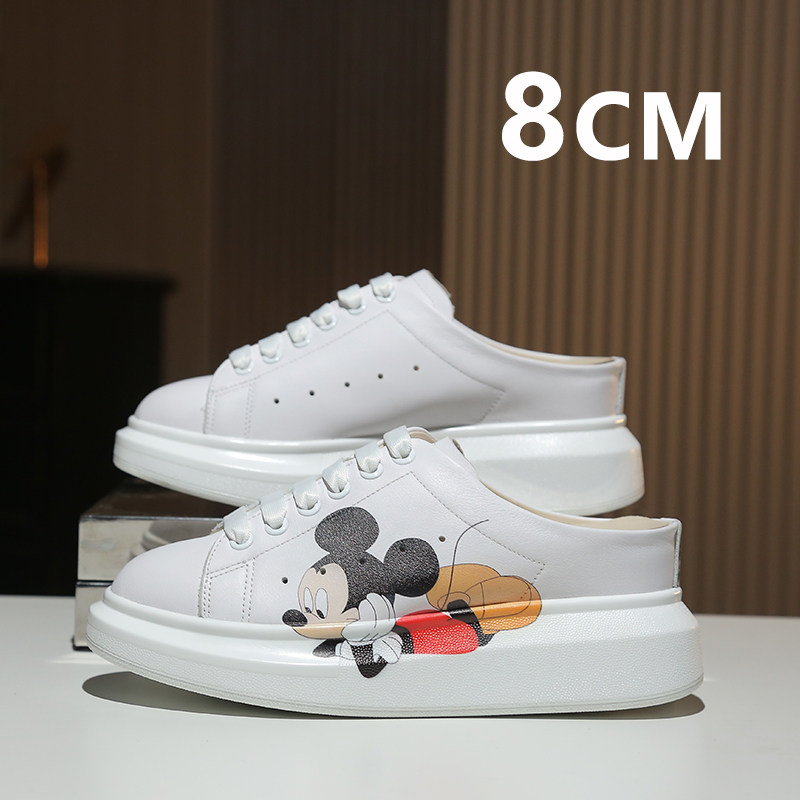 2026新款厚底包头半拖鞋女外穿米奇内增高松糕无后跟懒人凉拖8cm