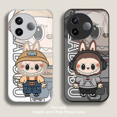 拉布布适用红米k80手机壳k80Pro玻璃壳k70至尊版男女情侣k60全包k50/k40/k30液态note14/13/12/11新款保护套+