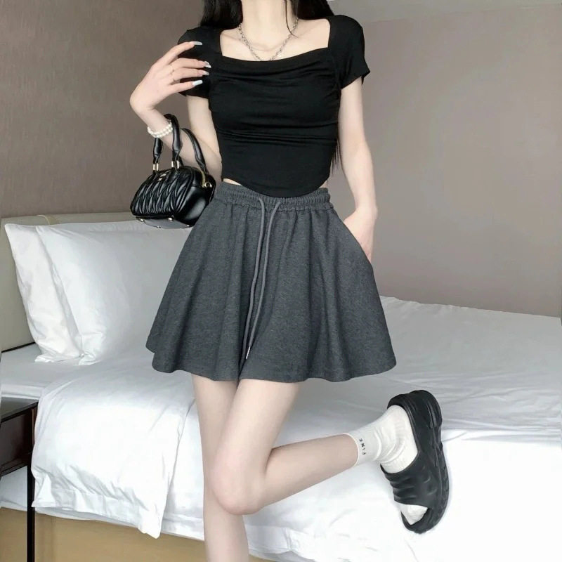 芭蕾风裙裤夏季高腰短裙小个子a字半身裙女生外穿短裤辣妹热裤裙