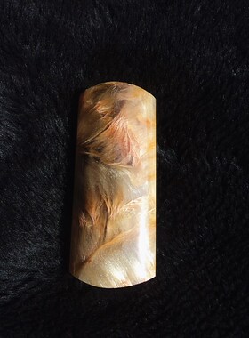 龙王鳌犷天然钛晶金发晶兔毛发无事牌吊坠68×29×13mm50.08g