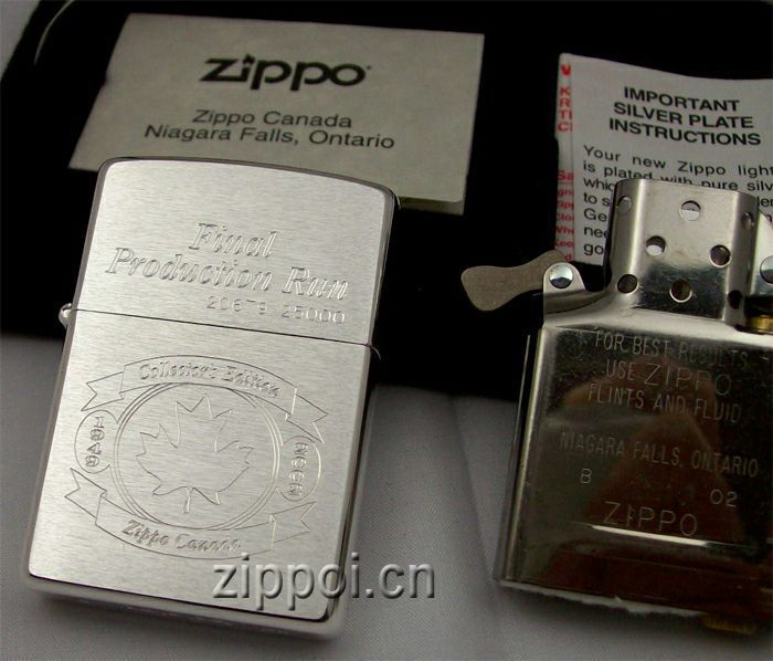 zippo加拿大版底刻,zippo底刻 专柜正品美国zippo打火机停产纪念镀银加拿大枫叶2030